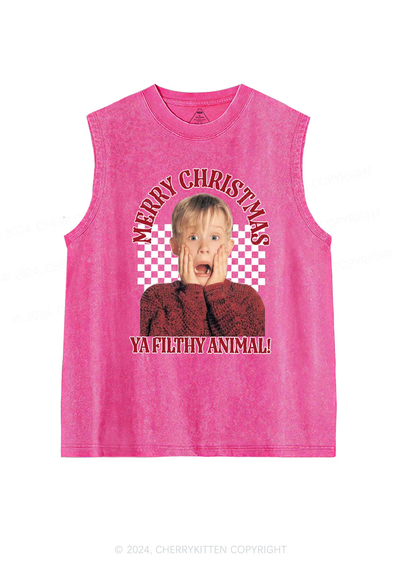 Christmas Movies Y2K Washed Tank Cherrykitten