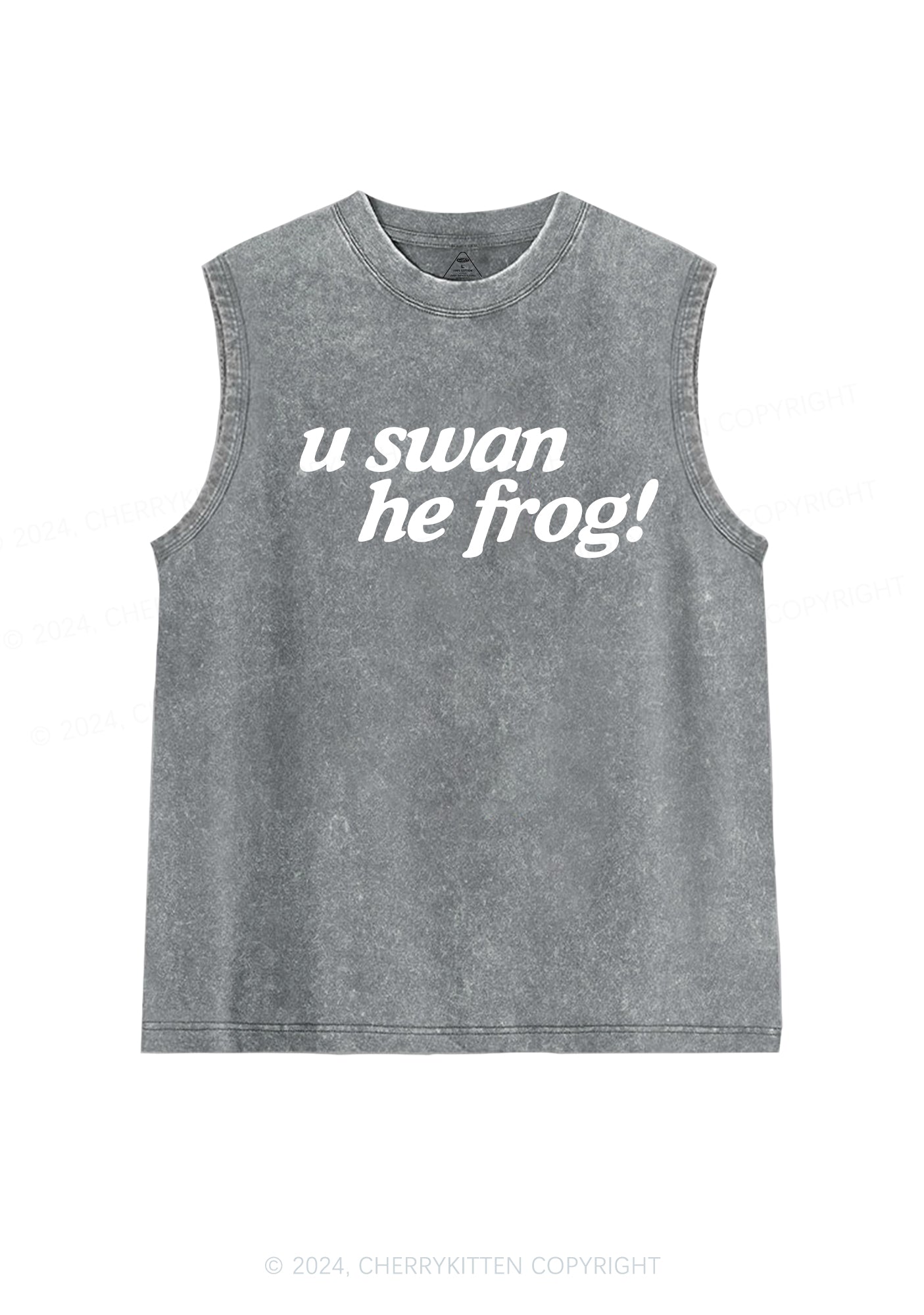 U Swan He Frog Y2K Washed Tank Cherrykitten