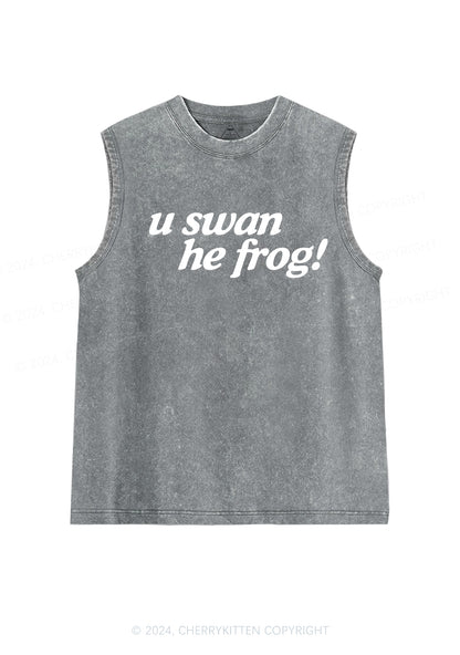 U Swan He Frog Y2K Washed Tank Cherrykitten