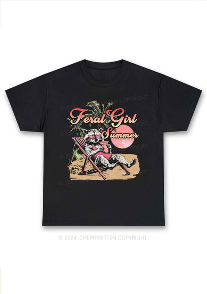 Feral Girl Summer Raccoon Y2K Chunky Shirt Cherrykitten