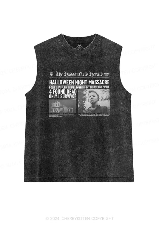 Halloween Night Massacre Y2K Washed Tank Cherrykitten