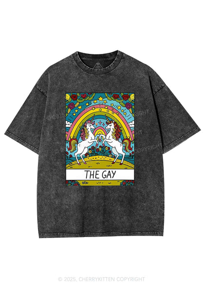 The Gay Unicorn Y2K Washed Tee Cherrykitten