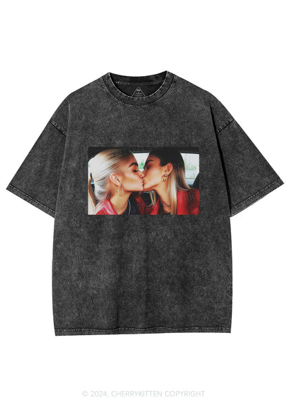 Girls Kiss Y2K Valentine's Day Washed Tee Cherrykitten