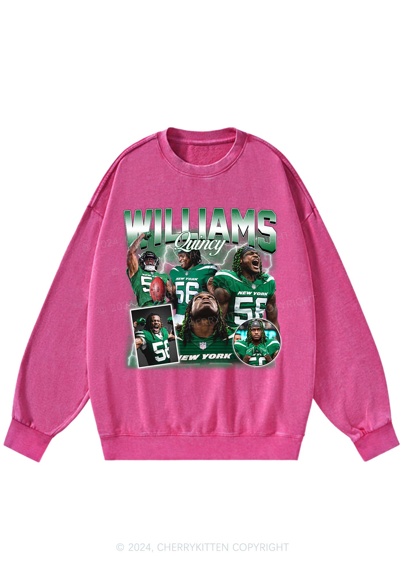 Green Williams Y2K Super Bowl Washed Sweatshirts Cherrykitten