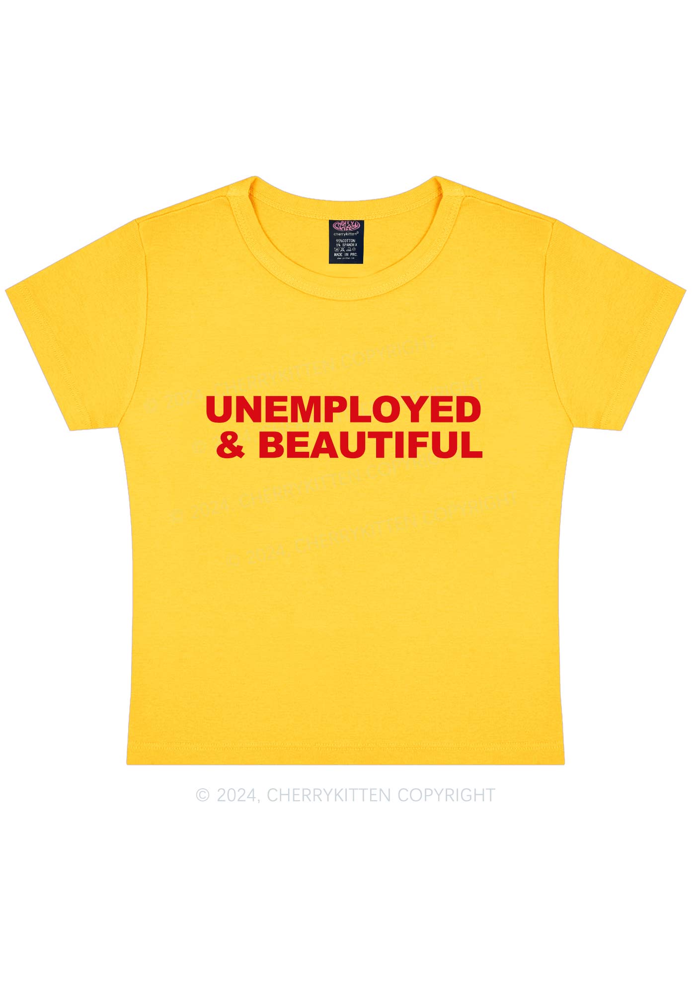 Unemployed And Beautiful Y2K Baby Tee Cherrykitten