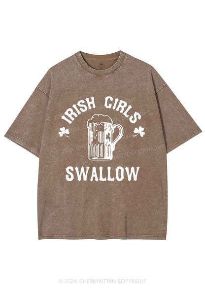 Irish Girls Swallow St Patricks Y2K Washed Tee Cherrykitten