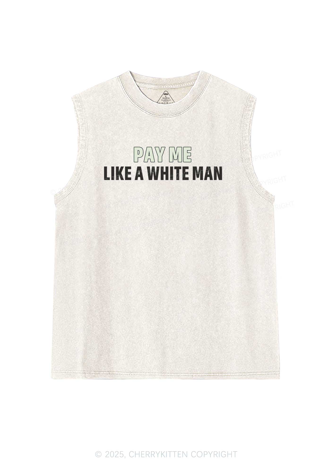 Pay Me Like White Man Y2K Washed Tank Cherrykitten