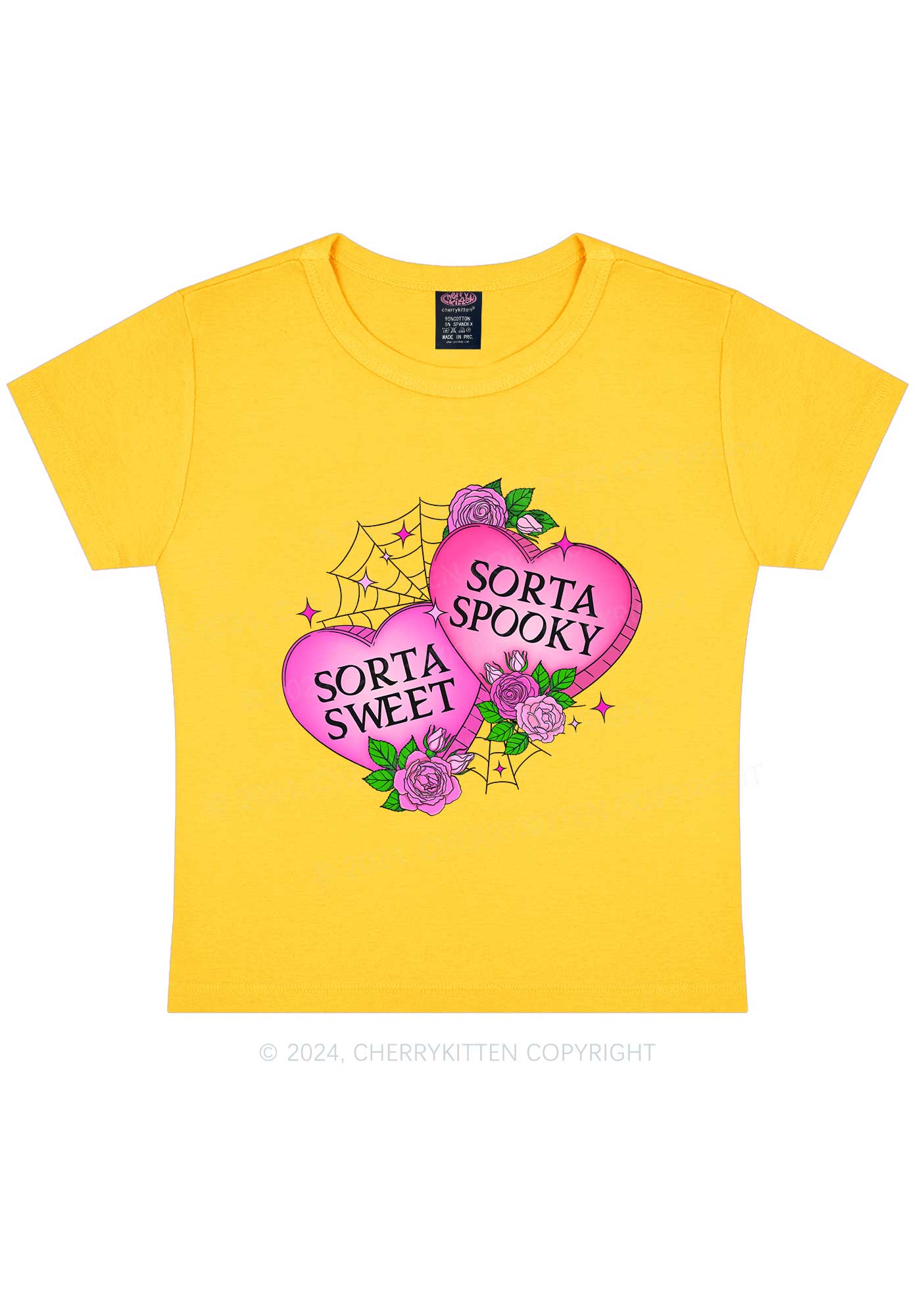 Sorta Spooky Y2K Valentine's Day Baby Tee Cherrykitten