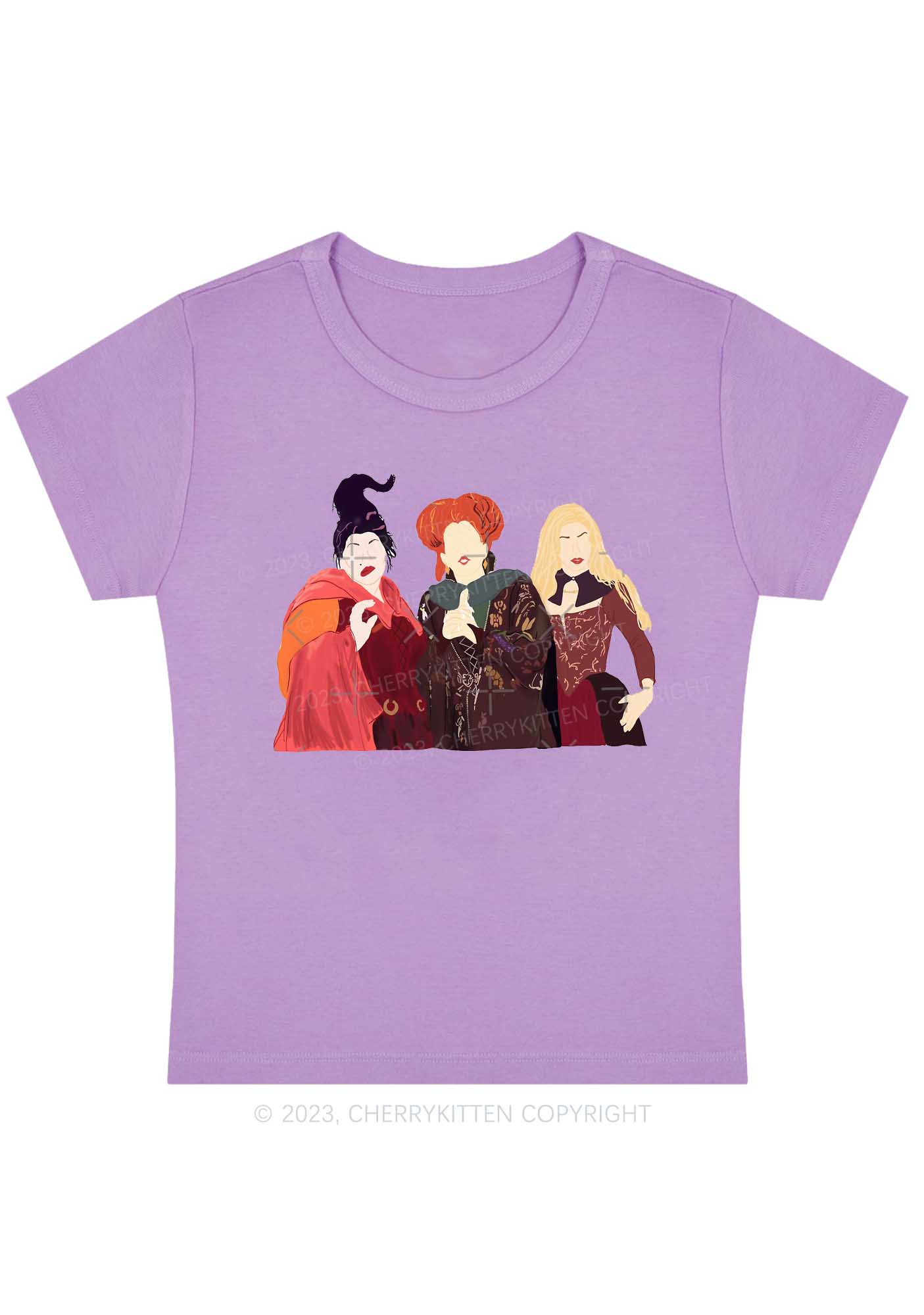 Three Witches Halloween Y2K Baby Tee Cherrykitten