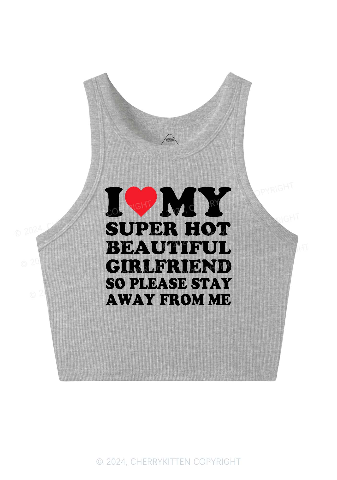 Love My Hot Girlfriend Y2K Valentine's Day Crop Tank Top Cherrykitten