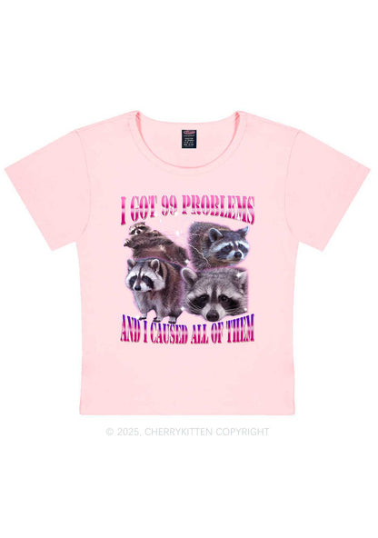 Raccoon Got Problems Y2K Baby Tee Cherrykitten