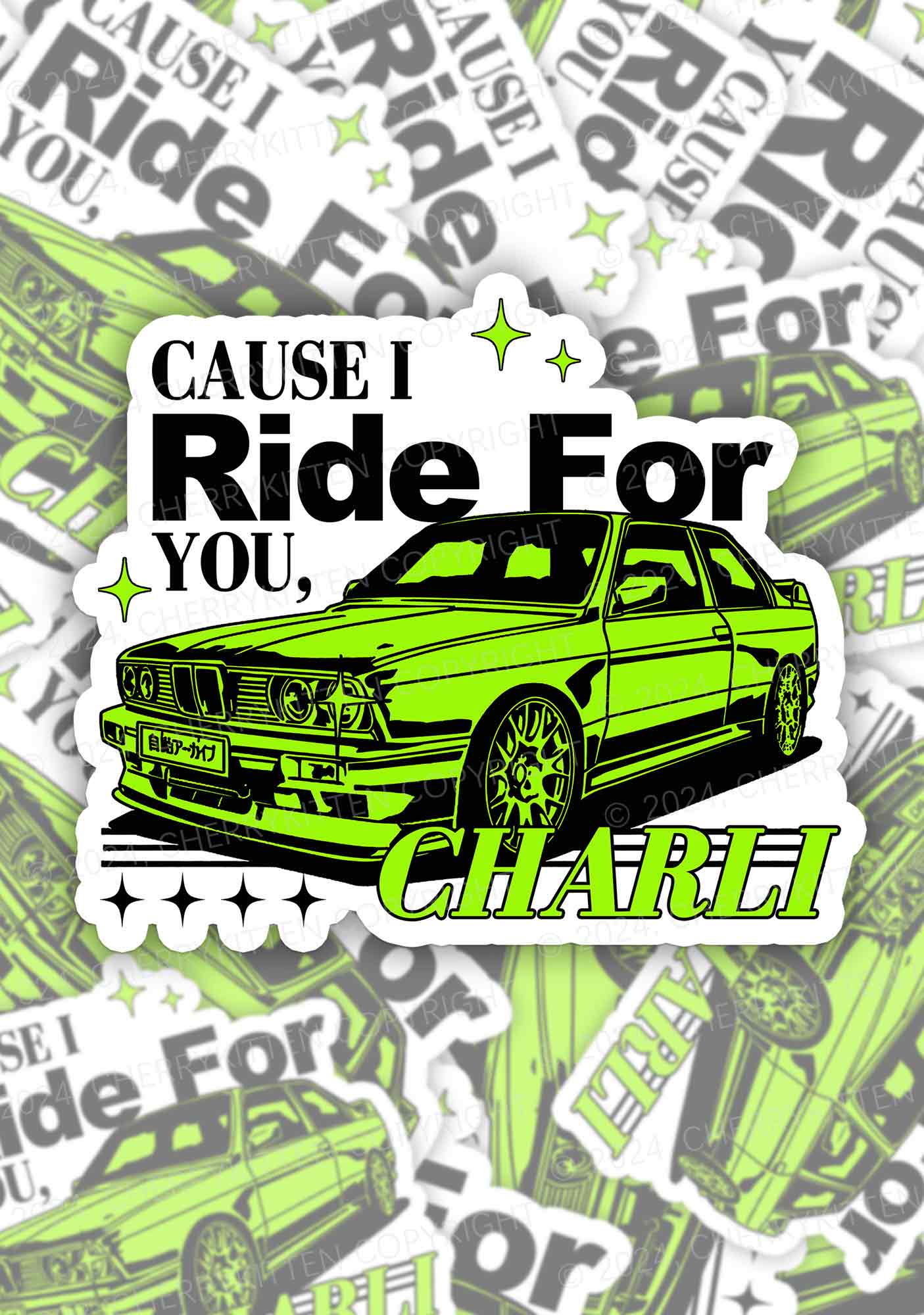 Ride For CX 1Pc Y2K Sticker Cherrykitten