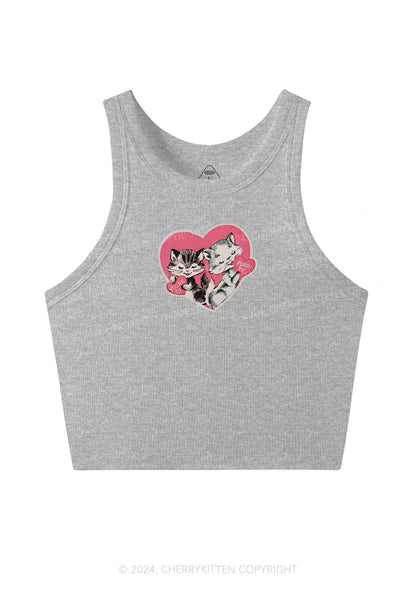 You Are So Purrty Y2K Valentine's Day Crop Tank Top Cherrykitten