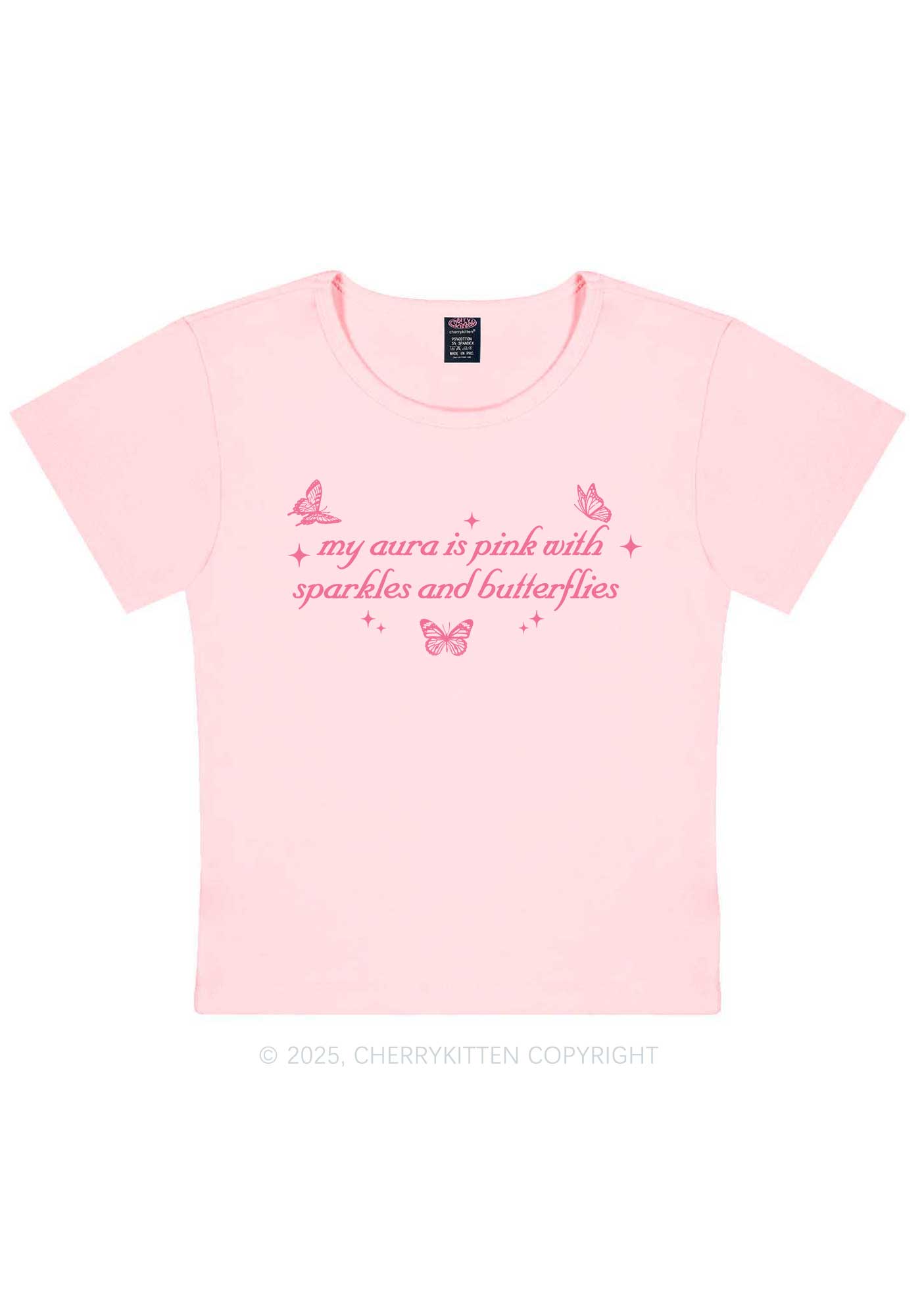 My Aura Is Pink Y2K Baby Tee Cherrykitten