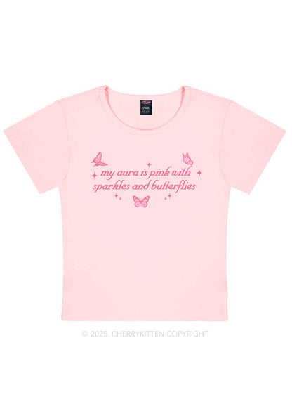 My Aura Is Pink Y2K Baby Tee Cherrykitten