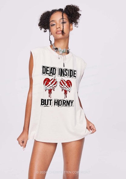 Dead Inside But Hxrny Y2K Valentine's Day Washed Tank Cherrykitten