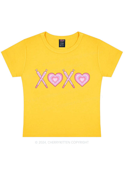 XOXO Heart Y2K Valentine's Day Baby Tee Cherrykitten