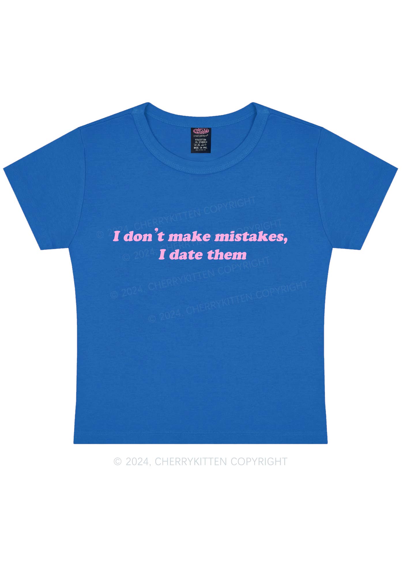 I Don't Make Mistakes Y2K Baby Tee Cherrykitten