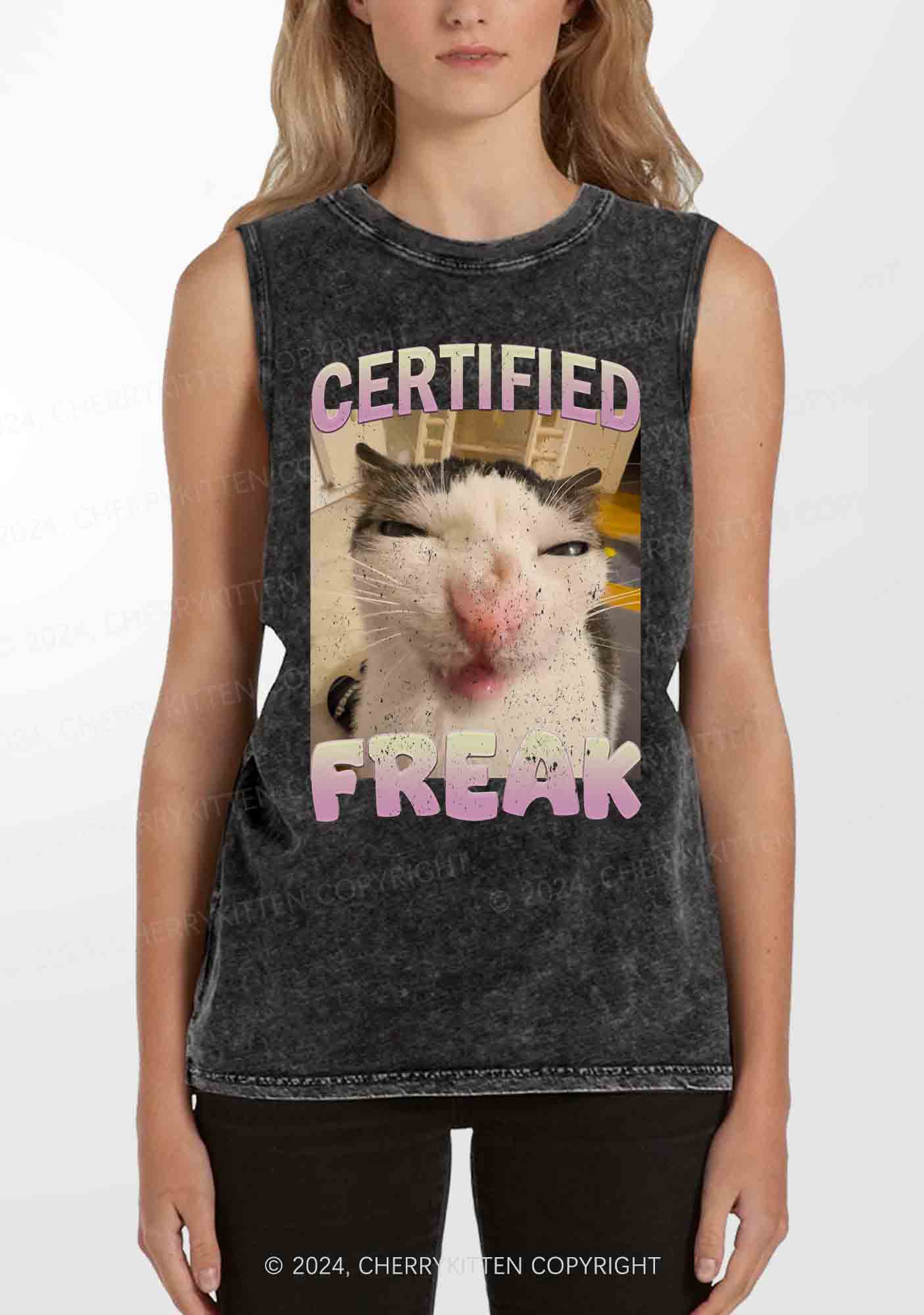 Certified Freak Y2K Washed Tank Cherrykitten