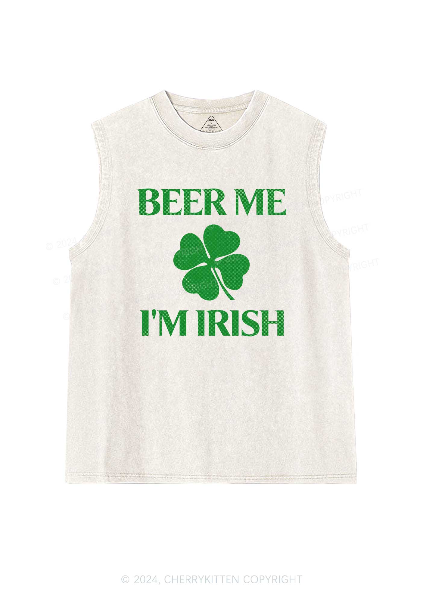 Beer Irish St Patricks Y2K Washed Tank Cherrykitten