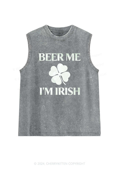 Beer Irish St Patricks Y2K Washed Tank Cherrykitten