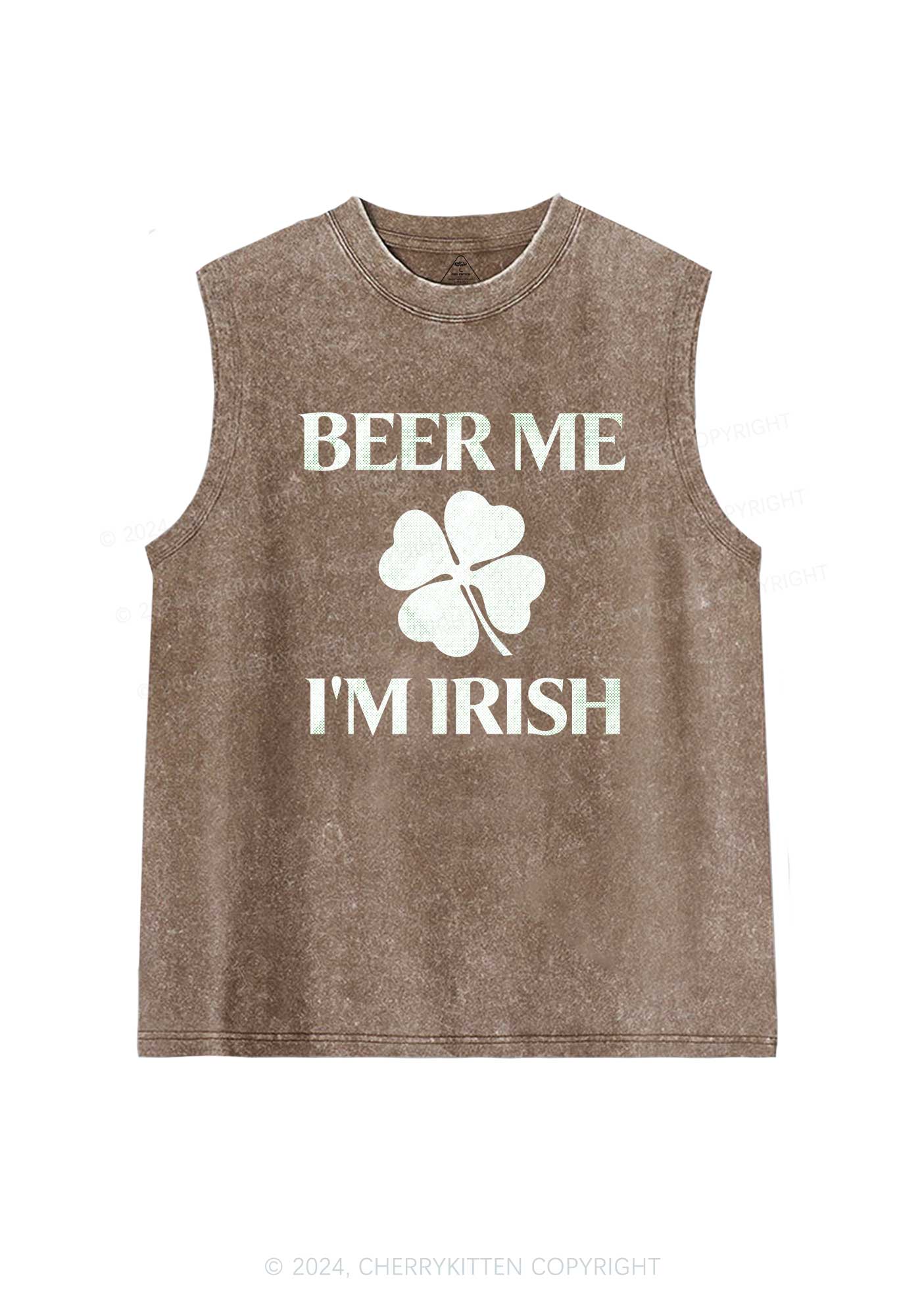 Beer Irish St Patricks Y2K Washed Tank Cherrykitten