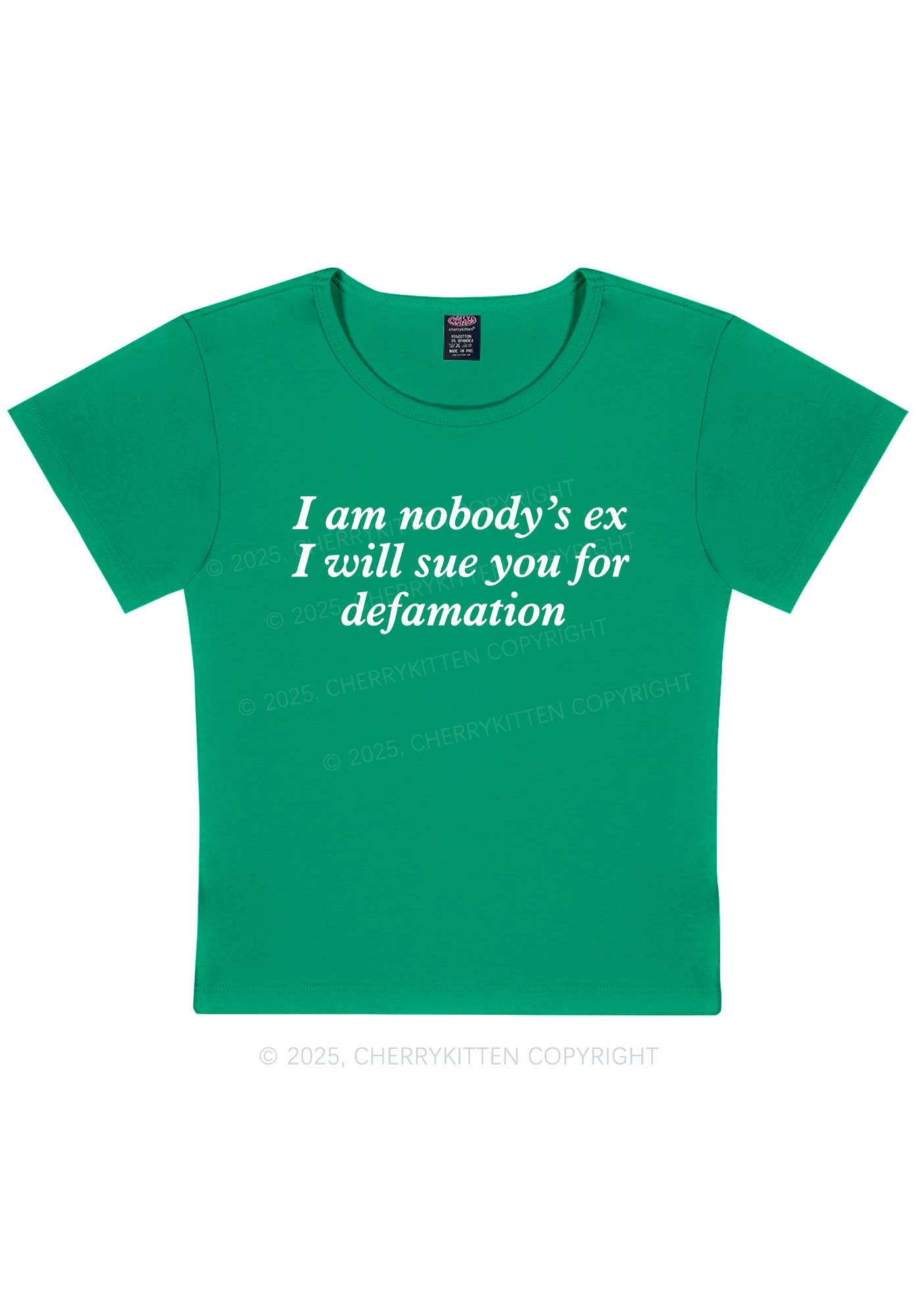 Sue You For Defamation Y2K Baby Tee Cherrykitten