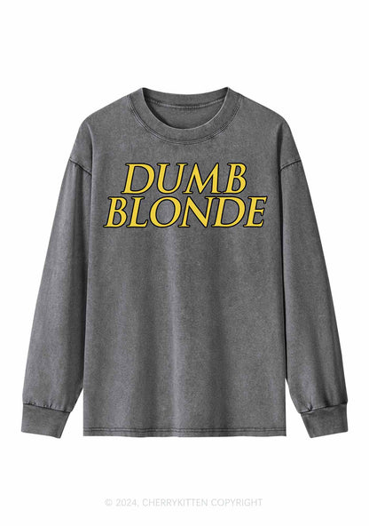 Dumb Blonde Y2K Washed Long Sleeves Cherrykitten