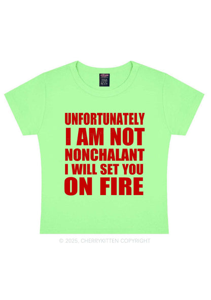 I Am Not On Fire Y2K Baby Tee Cherrykitten