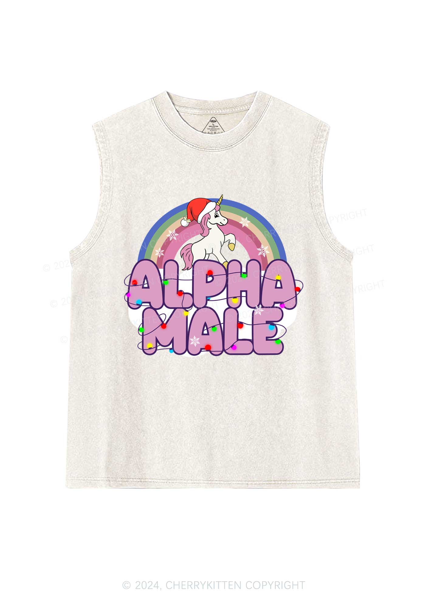 Christmas Alpha Male Y2K Washed Tank Cherrykitten