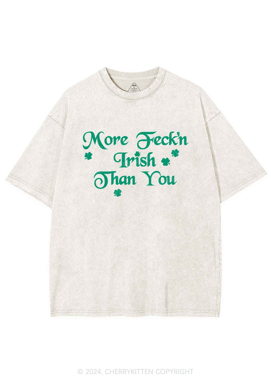 More Feckn Irish Than You St Patricks Y2K Washed Tee Cherrykitten