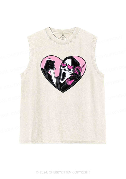 Halloween Ghost Calling Y2K Washed Tank Cherrykitten