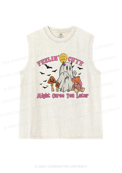 Halloween Feelin Cute Y2K Washed Tank Cherrykitten