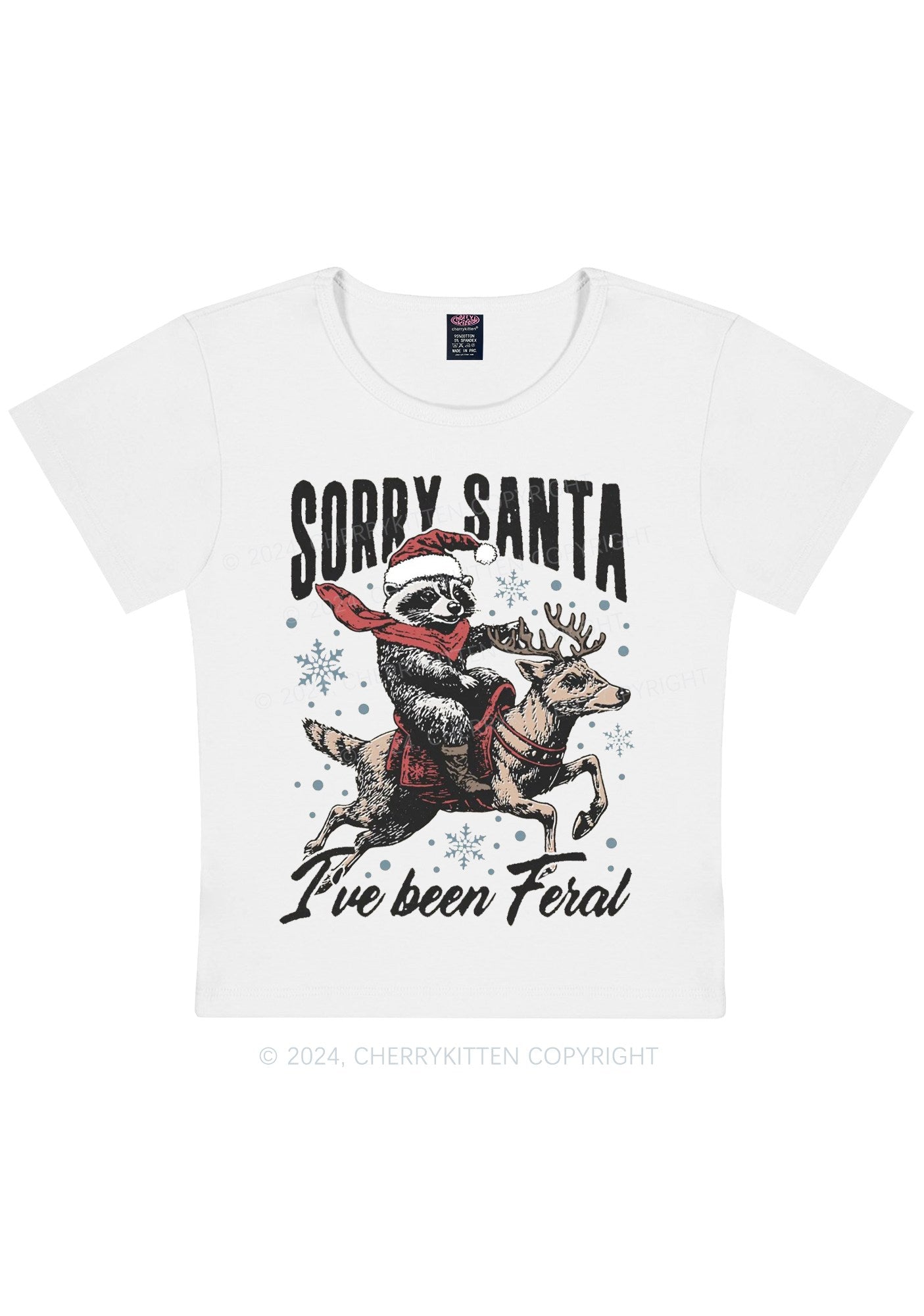 Christmas Sorry Santa Y2K Baby Tee Cherrykitten