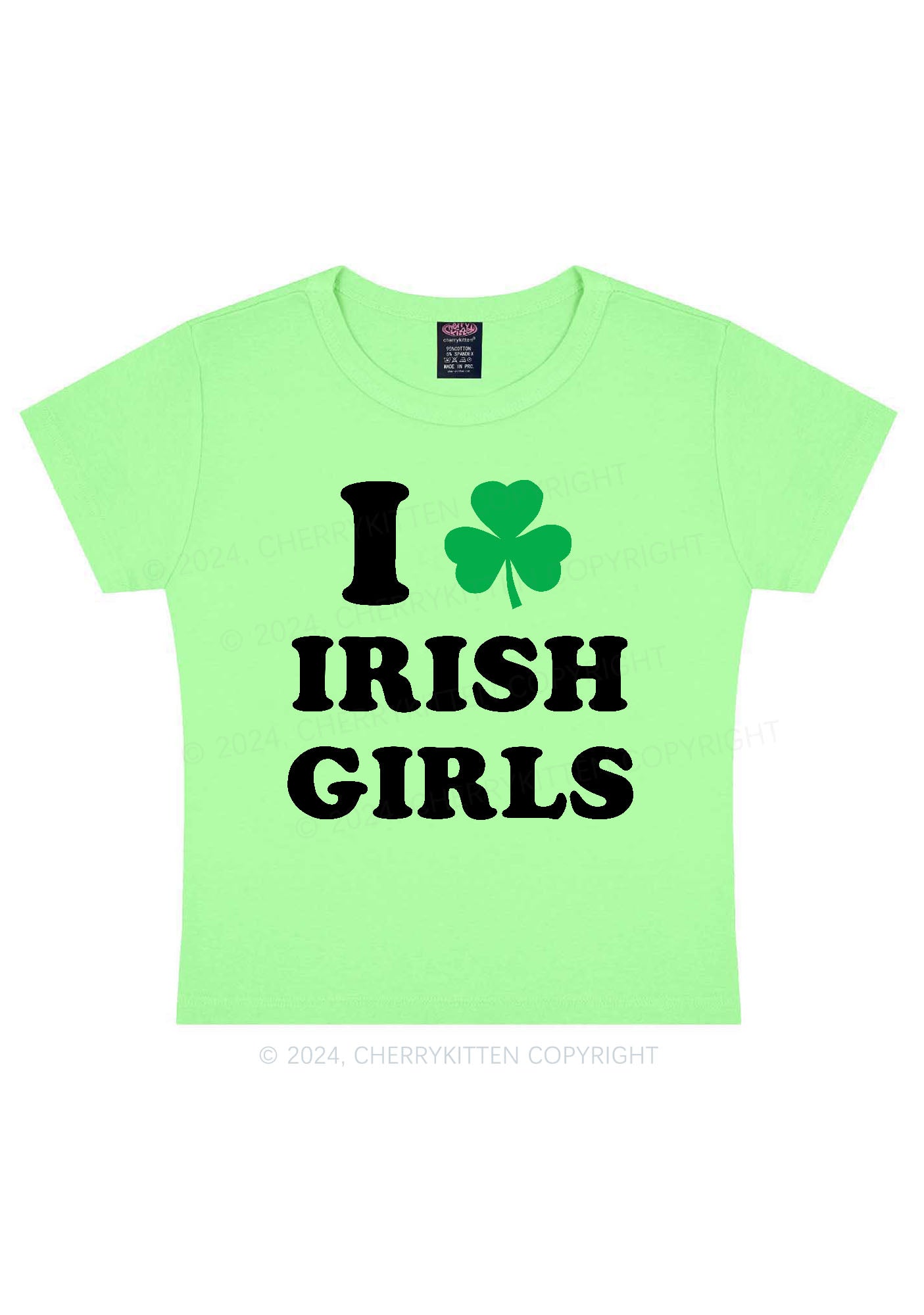 Irish Girls St Patricks Y2K Baby Tee Cherrykitten