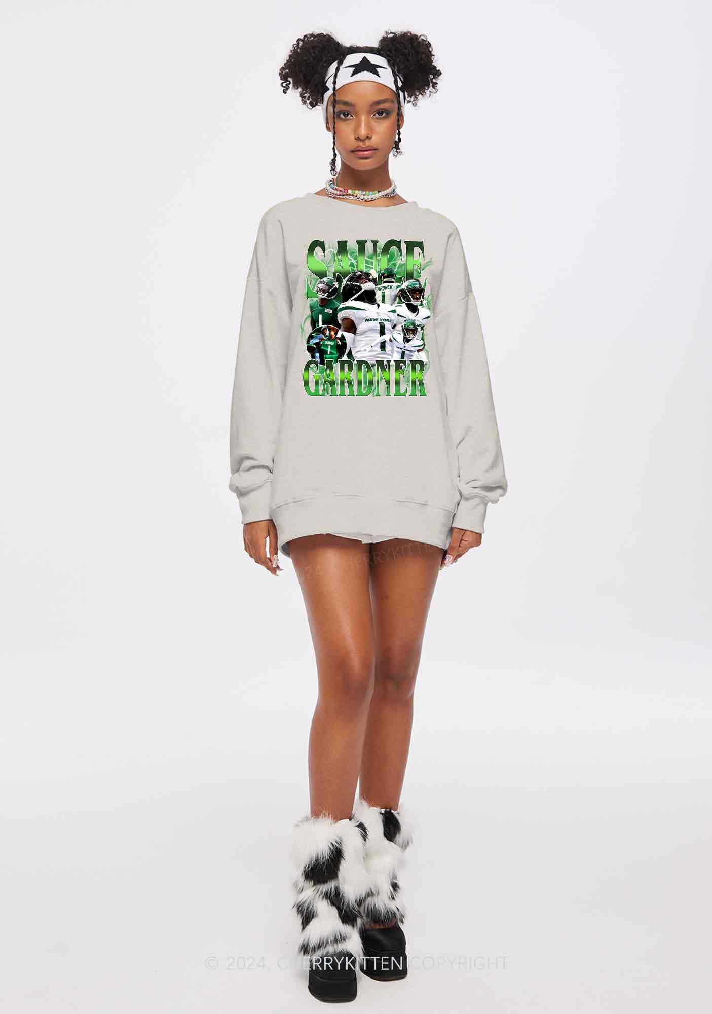 Sauce Football Y2K Super Bowl Washed Sweatshirts Cherrykitten