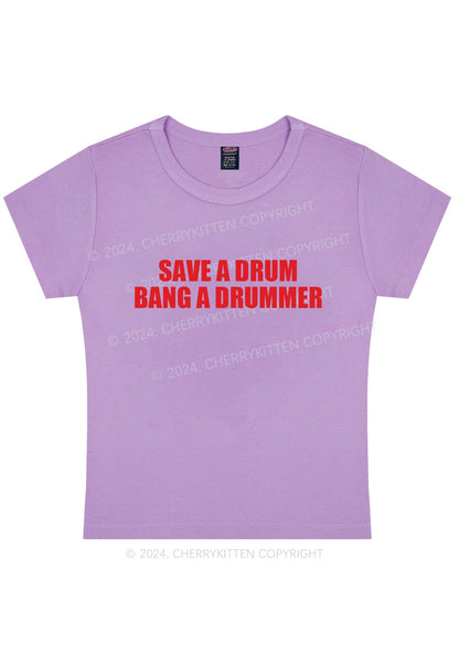 Save A Drum Y2K Baby Tee Cherrykitten