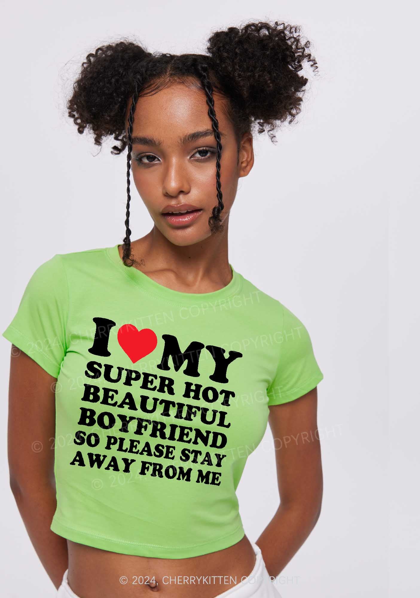 My Super Hot Boyfriend Y2K Valentine's Day Baby Tee Cherrykitten