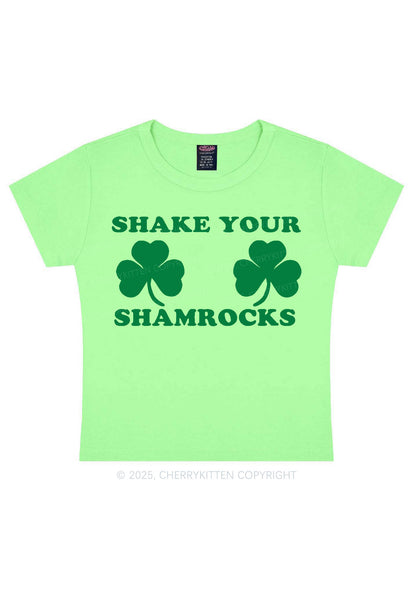 Shake Your Shamrocks St Patricks Y2K Baby Tee Cherrykitten