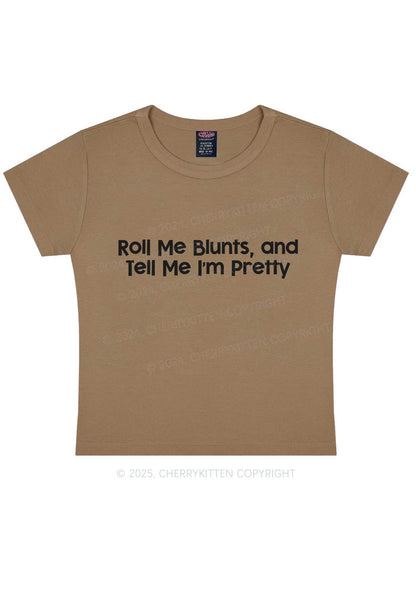 Roll Me Blunts Y2K Baby Tee Cherrykitten