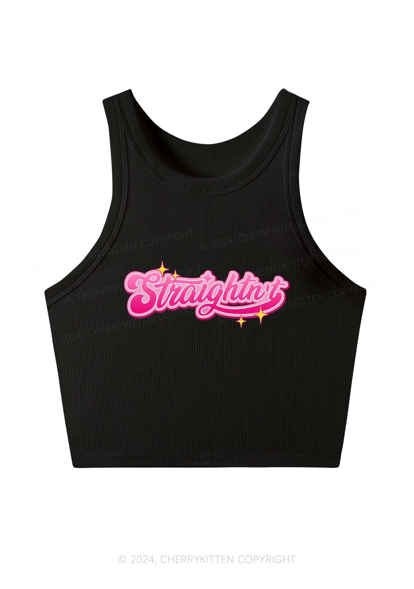 Straightn't Y2K Crop Tank Top Cherrykitten