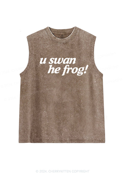 U Swan He Frog Y2K Washed Tank Cherrykitten