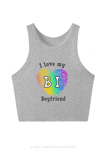 Love My Bi Boyfriend Y2K Crop Tank Top Cherrykitten