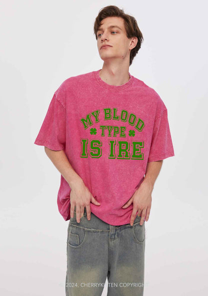 Blood Type Is Ire St Patricks Y2K Washed Tee Cherrykitten