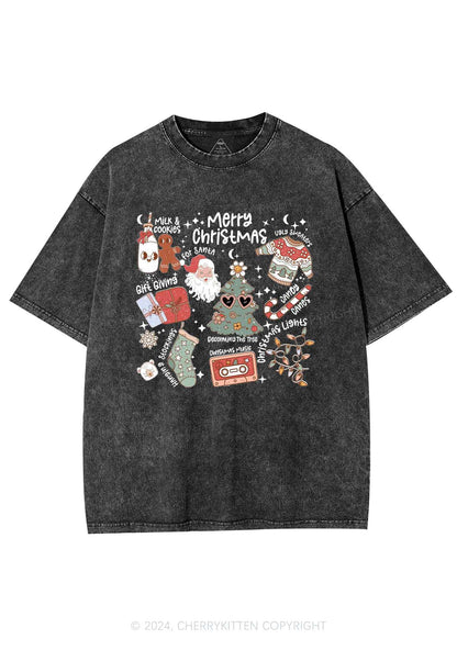 Merry Christmas Holiday Y2K Washed Tee Cherrykitten