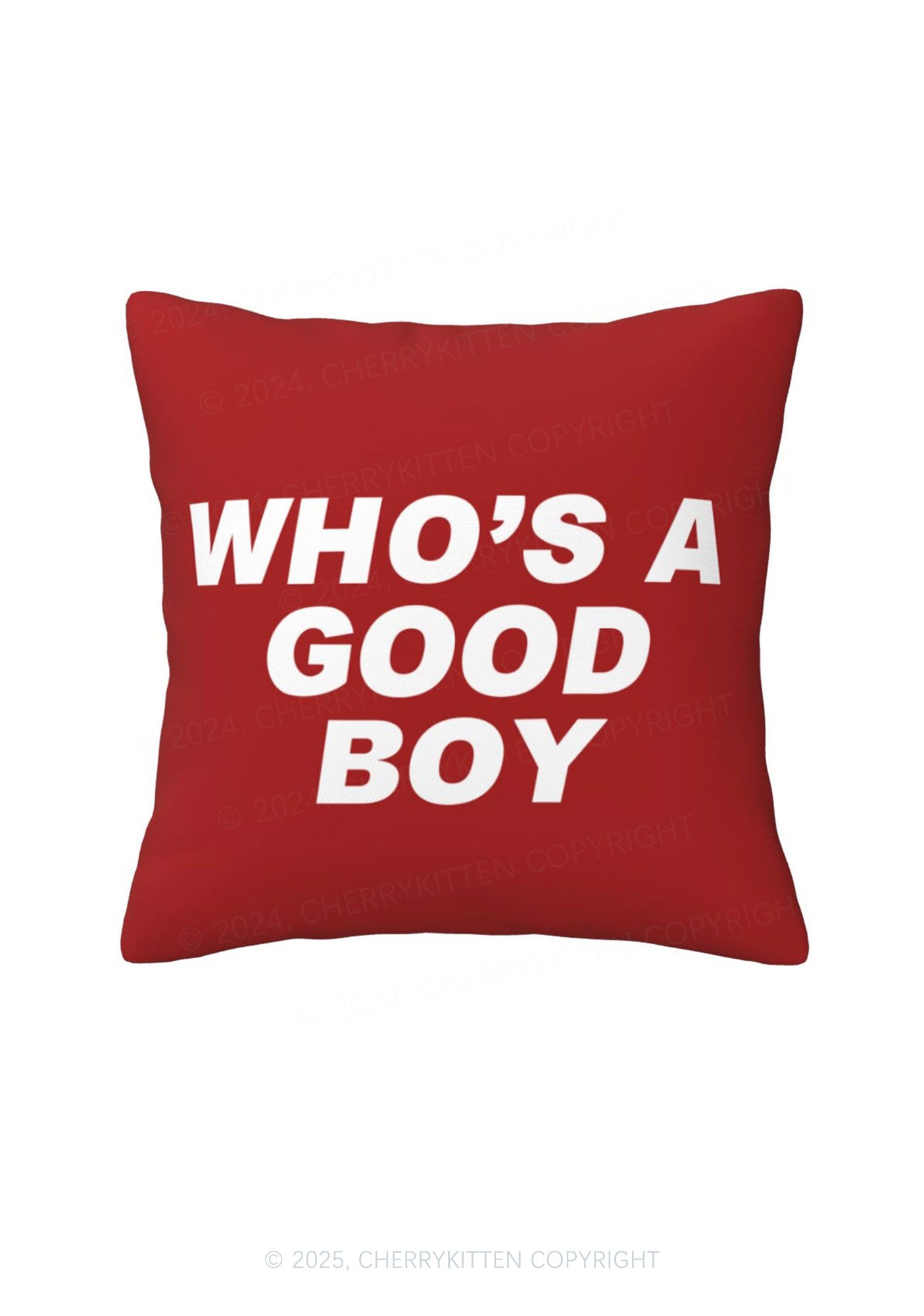 Who's A Good Boy Y2K Throw Pillow Cover Cherrykitten