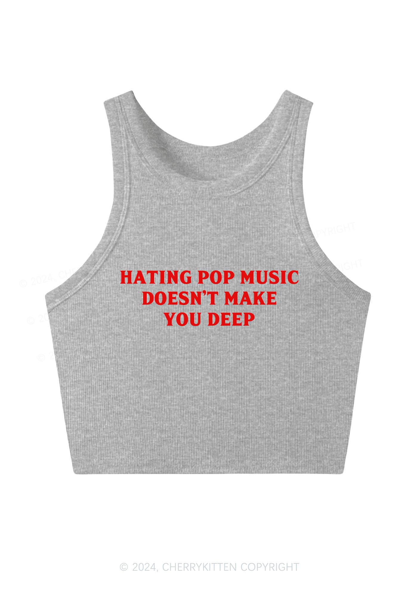 Hating Pop Music Y2K Crop Tank Top Cherrykitten