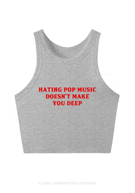 Hating Pop Music Y2K Crop Tank Top Cherrykitten