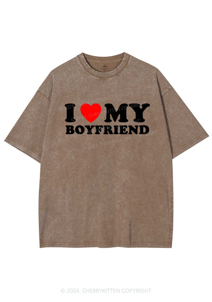 I Love Boyfriend Y2K Valentine's Day Washed Tee Cherrykitten