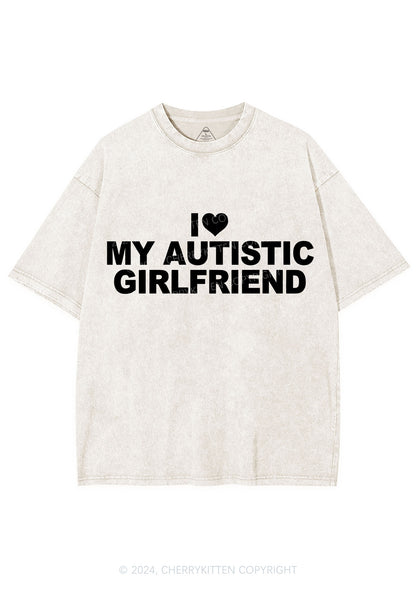 I Love My Autistic GF Y2K Valentine's Day Washed Tee Cherrykitten